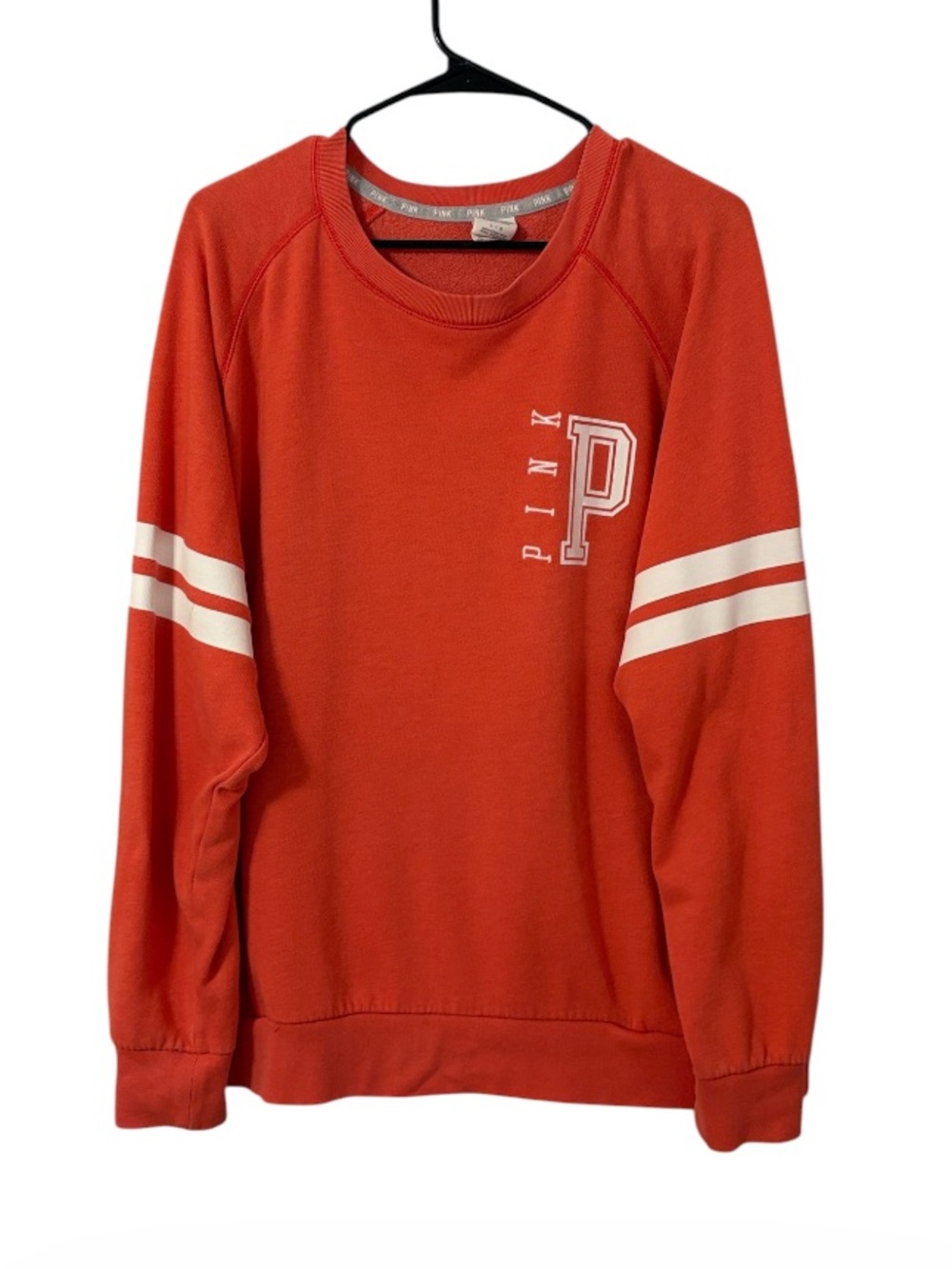 PINK Varsity Logo Coral Athletic Sweatshirt